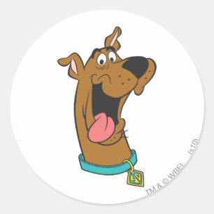 Pegatina Redonda Lengua Scooby-Doo fuera