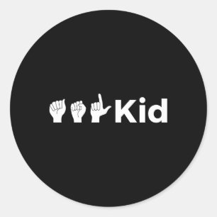 Pegatina Redonda Lenguaje Asl American Rótulo