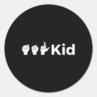 Pegatina Redonda Lenguaje Asl American Rótulo