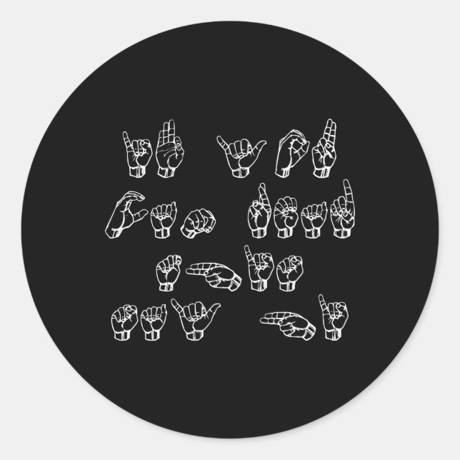 Pegatina Redonda Lenguaje de Rótulo americano si puedes leer Say Hi (Anverso)