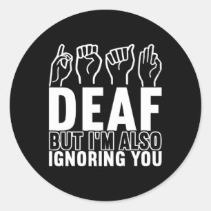 Pegatina Redonda Lenguaje de Rótulo Asl Concienciación Idioma Rótul