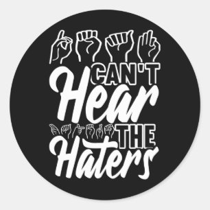 Pegatina Redonda Lenguaje de Rótulo Asl Concienciación Idioma Rótul