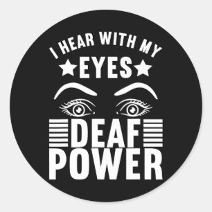 Pegatina Redonda Lenguaje de Rótulo Asl Concienciación Idioma Rótul