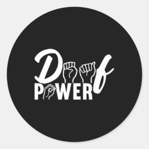 Pegatina Redonda Lenguaje de Rótulo Asl Concienciación Idioma Rótul