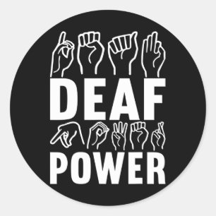 Pegatina Redonda Lenguaje de Rótulo Asl Concienciación Idioma Rótul