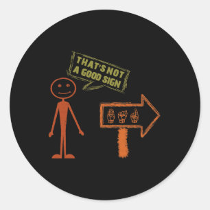 Pegatina Redonda Lenguaje de Rótulo ASL Mano Americana Concienciaci