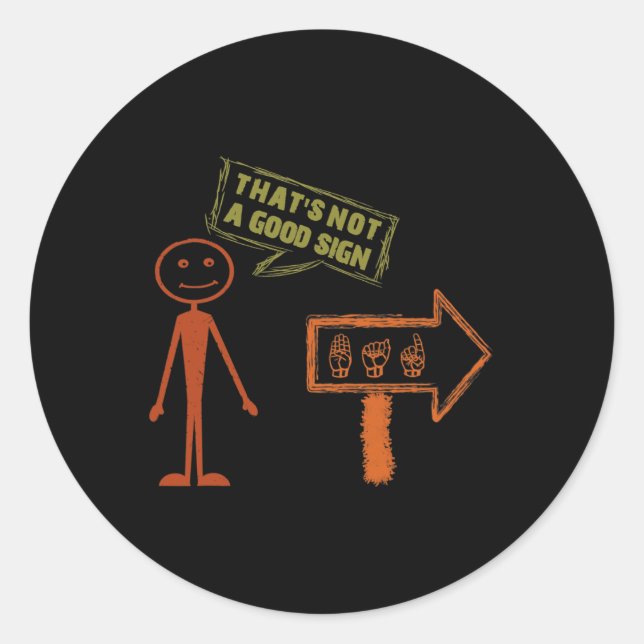 Pegatina Redonda Lenguaje de Rótulo ASL Mano Americana Concienciaci (Anverso)