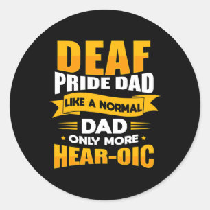 Pegatina Redonda Lenguaje de Rótulo masculino Sensibilización sorda
