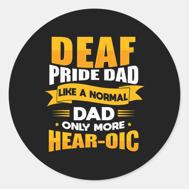 Pegatina Redonda Lenguaje de Rótulo masculino Sensibilización sorda (Anverso)