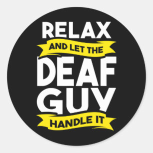 Pegatina Redonda Lenguaje Sordera Pérdida De Audiencia Y Asl