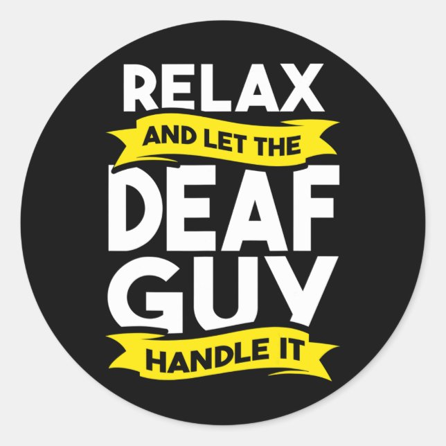 Pegatina Redonda Lenguaje Sordera Pérdida De Audiencia Y Asl (Anverso)