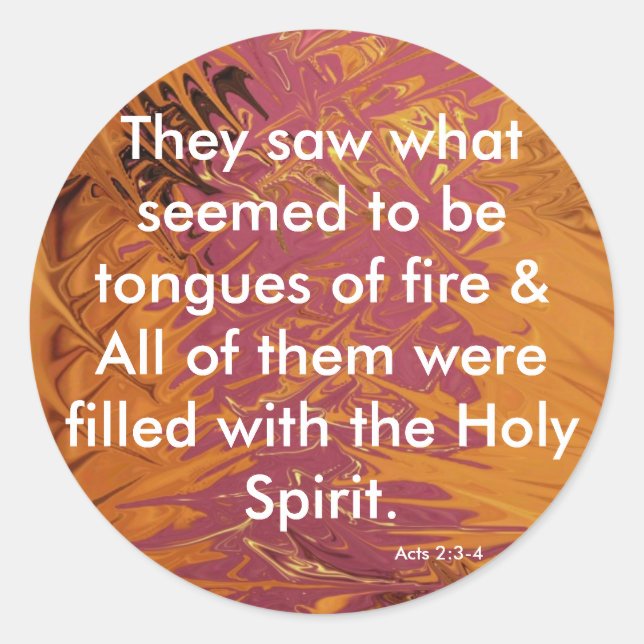 Pegatina Redonda Lenguas de fuego (Anverso)