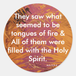 Pegatina Redonda Lenguas del fuego