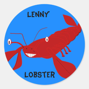 Pegatina Redonda , Lenny, Lobster