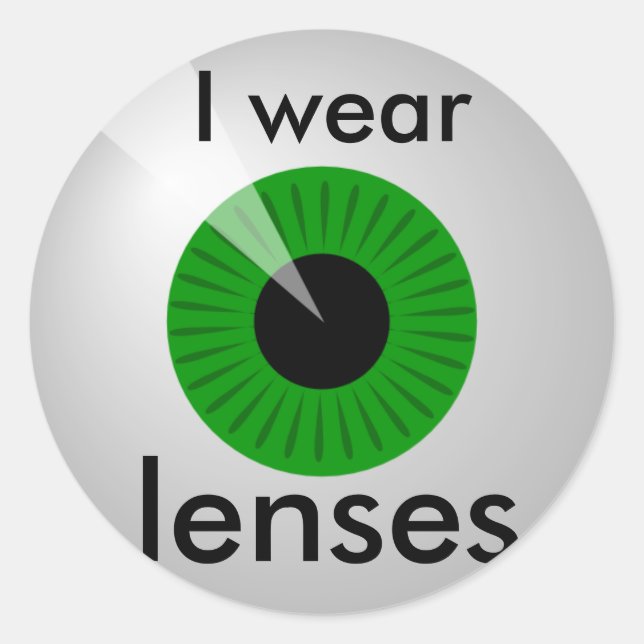 Pegatina Redonda Lentes de contacto (Anverso)
