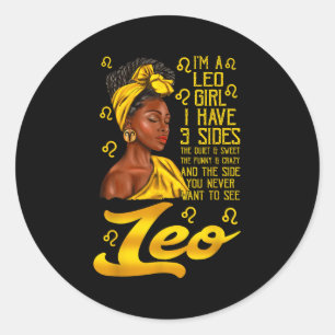 Pegatina Redonda Leo Afro Black Woman es mi Rótulo de cumpleaños Zo