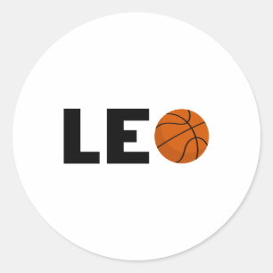 Pegatina Redonda Leo Basketball