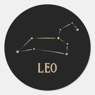 Pegatina Redonda Leo Constellation