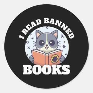 Pegatina Redonda Leo libros prohibidos