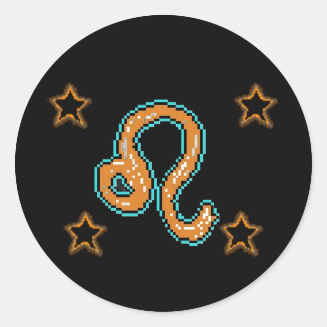 Pegatina Redonda LEO Stars (Anverso)