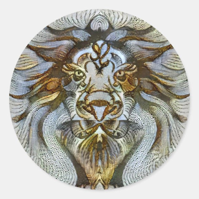 Pegatina Redonda Leo Venecia (Anverso)