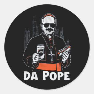 Pegatina Redonda Leo Xiv da Pope de Chicago