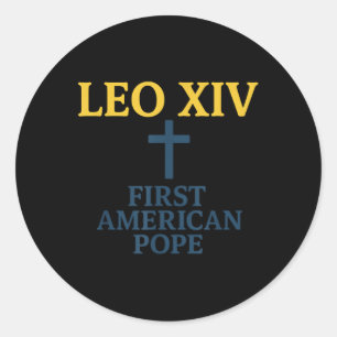 Pegatina Redonda Leo Xiv: Primer diseño del Papa americano