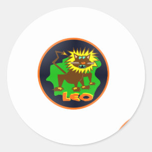 Pegatina Redonda leo zodiac