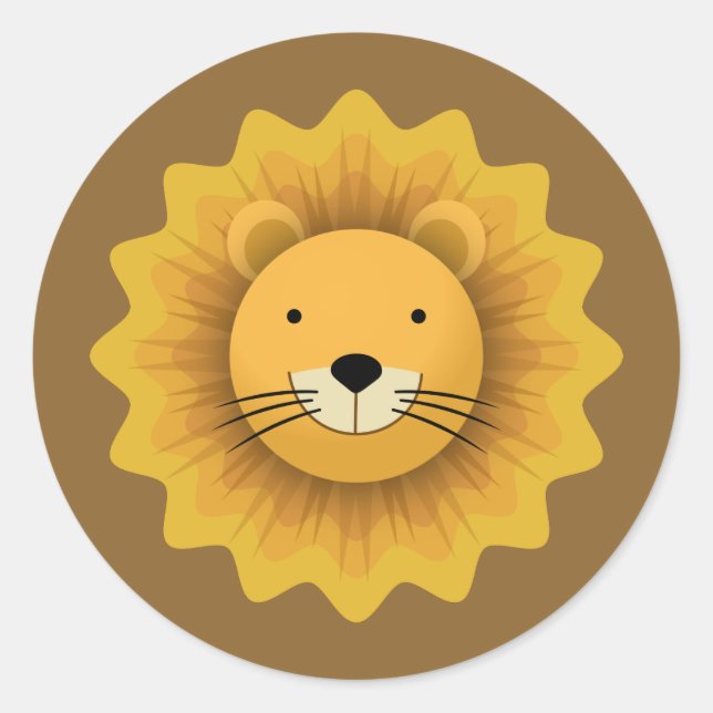 Pegatina Redonda León (Anverso)