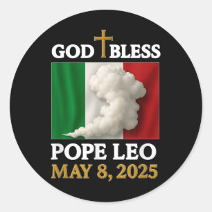 Pegatina Redonda León 2025, el nuevo papa Leo italiano