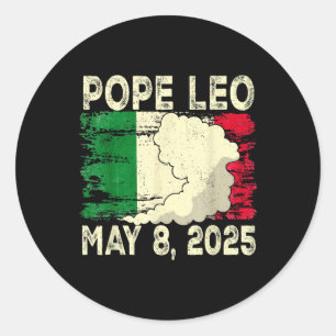 Pegatina Redonda León 2025, el nuevo papa Leo italiano