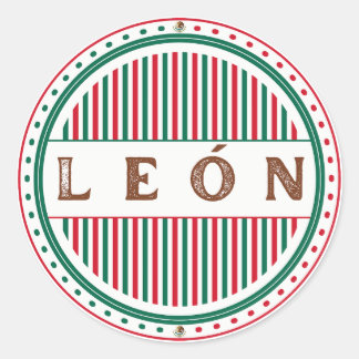 Pegatina Redonda Leon City Pride Emblem – Mexican Identity