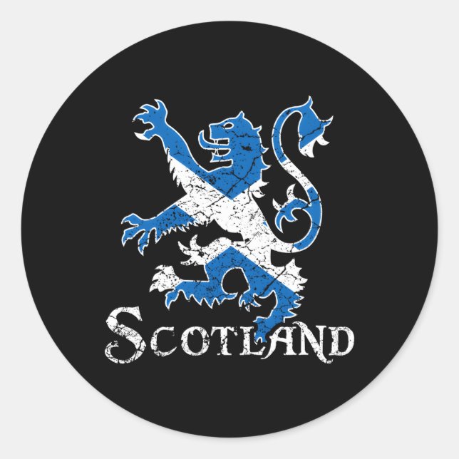 Pegatina Redonda León de Escocia Rampant Escocia Escocia Escocia (Anverso)