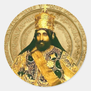 Pegatina Redonda León de Judá Jah Ejército Haile Selassie Rasta Roo