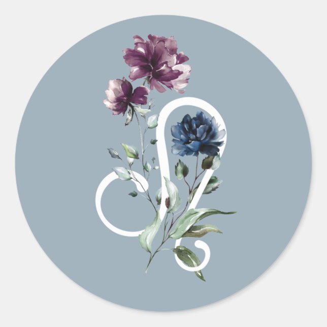 Pegatina Redonda León estrella de Leo Zodiac (Anverso)