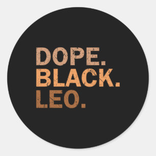 Pegatina Redonda León negro de drogas Melanin Leo africano Zodiaco