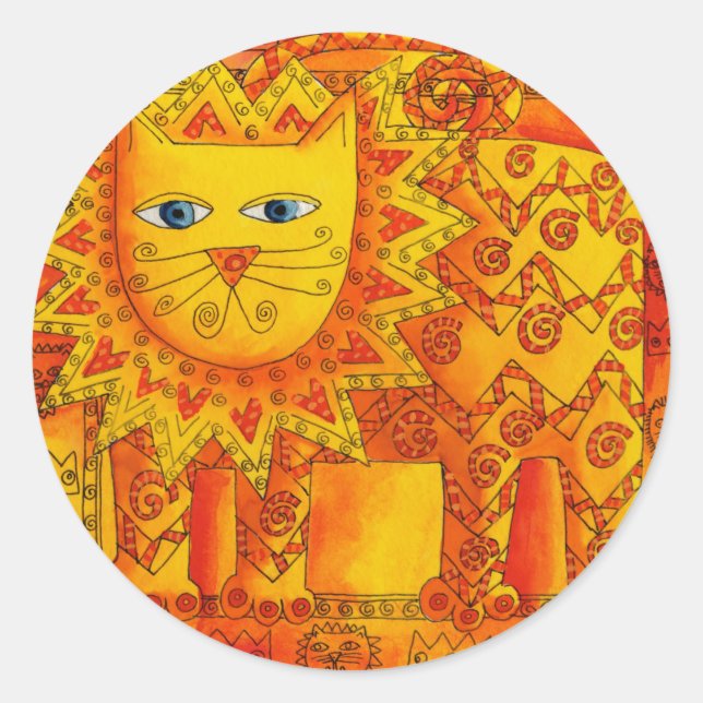 Pegatina Redonda León Patterado (Anverso)