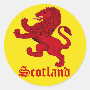 Pegatina Redonda León Rampant de Escocia
