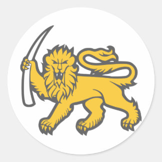 Pegatina Redonda León Rodesiano