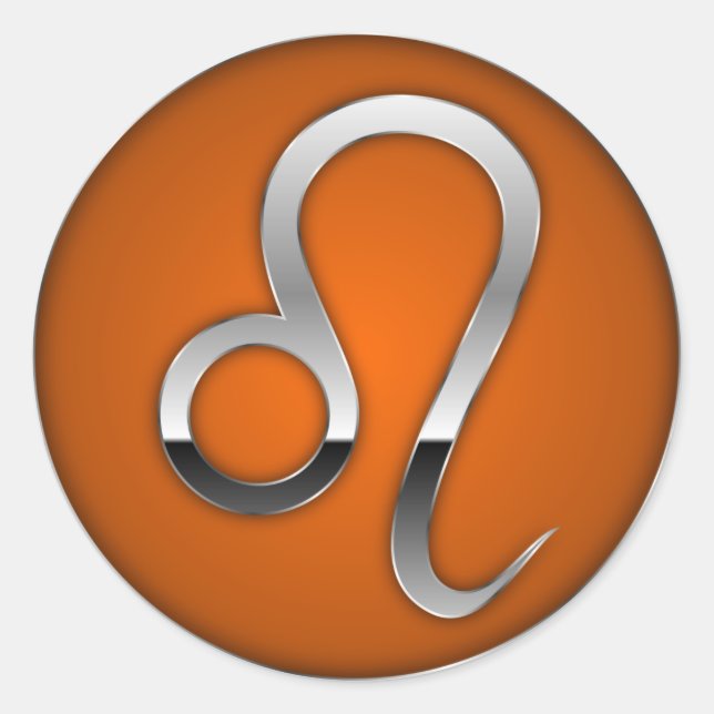 Pegatina Redonda León - Símbolo zodiaco (Anverso)