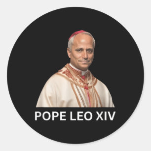 Pegatina Redonda León Xiv, Dios bendiga al Papa León Xiv Tee