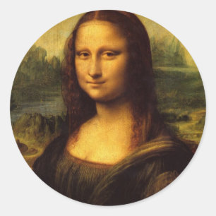 Pegatina Redonda Leonardo da Vinci, Gioconda