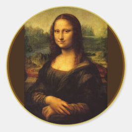 Pegatina Redonda Leonardo da Vinci Mona Lisa