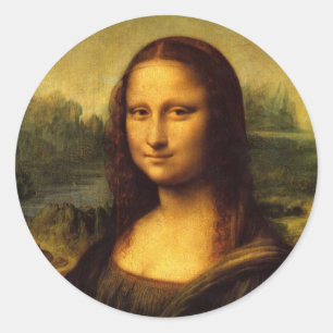 Pegatina Redonda Leonardo Da Vinci Mona Lisa