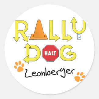 Pegatina Redonda Leonberger Rally Dog