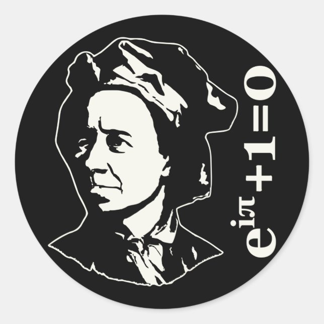 Pegatina Redonda Leonhard Euler (Anverso)