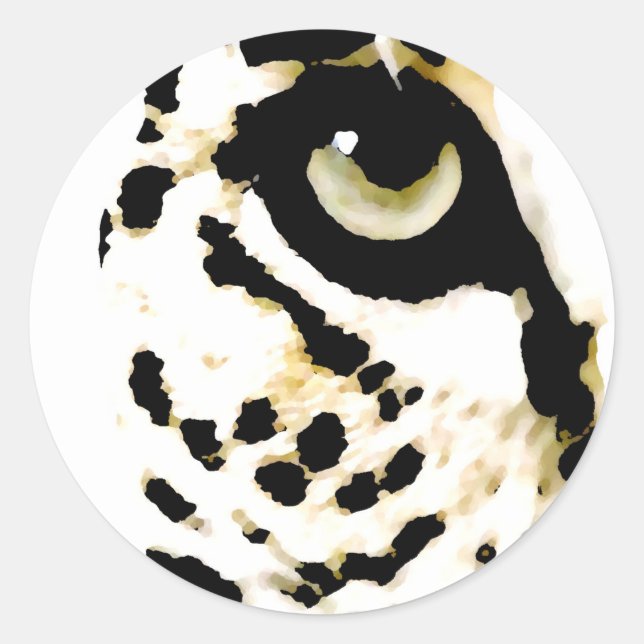 Pegatina Redonda Leopard Eye (Anverso)