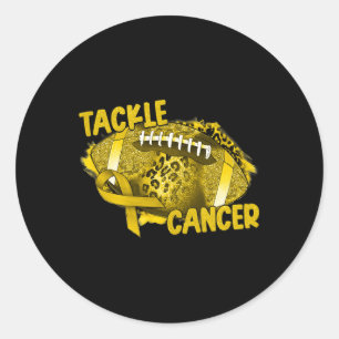 Pegatina Redonda Leopard Football Gold Ribbon