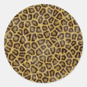 Pegatina Redonda Leopard Fur