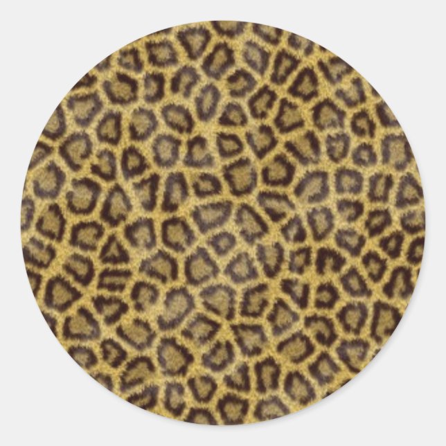 Pegatina Redonda Leopard Fur (Anverso)